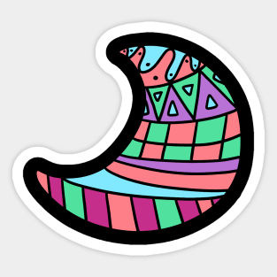 Abstract Crescent Moon Sticker